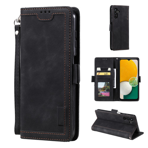 Samsung Galaxy A16 5G Retro Splicing Horizontal Flip Leather Phone Case - Black